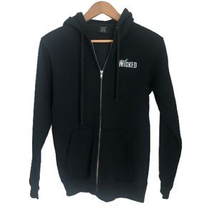 Embroidered Black Zip-Up Hoodie